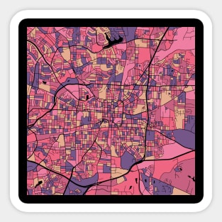 Greensboro Map Pattern in Purple & Pink Sticker